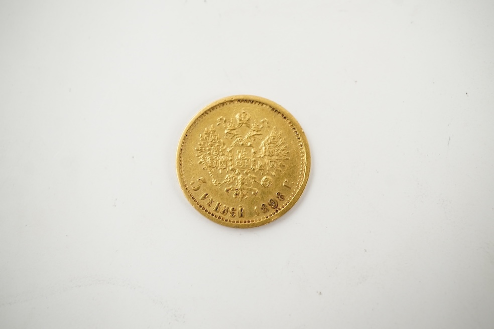 Gold coins, Russia, Tsar Nicholas II gold 5 roubles, 1898, mm. r.